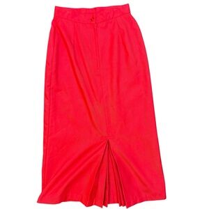 Vintage Elegant Red Pencil Skirt 60s Or 70s Made In Canada High Waisted